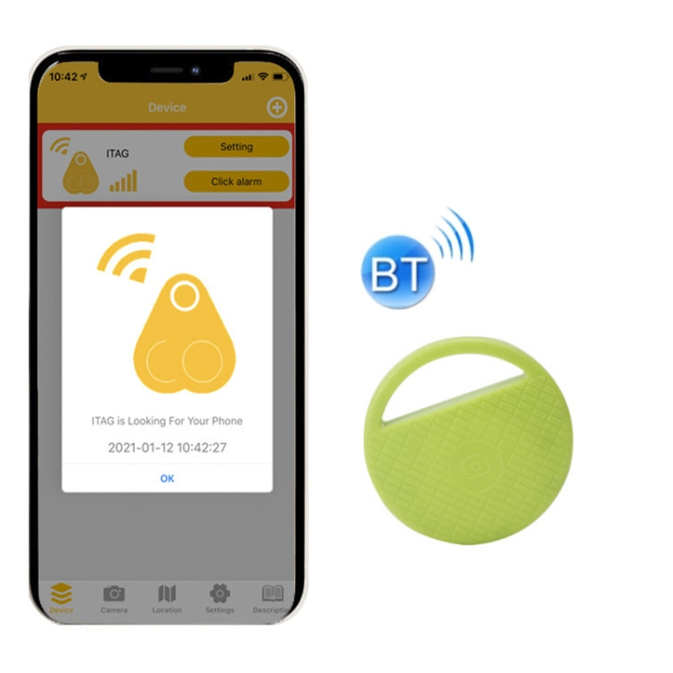 HYC-S9 2 PCS Round Bluetooth Object Finder Mobile Phone Tracking Locator Anti-Lost Two-Way Alarm