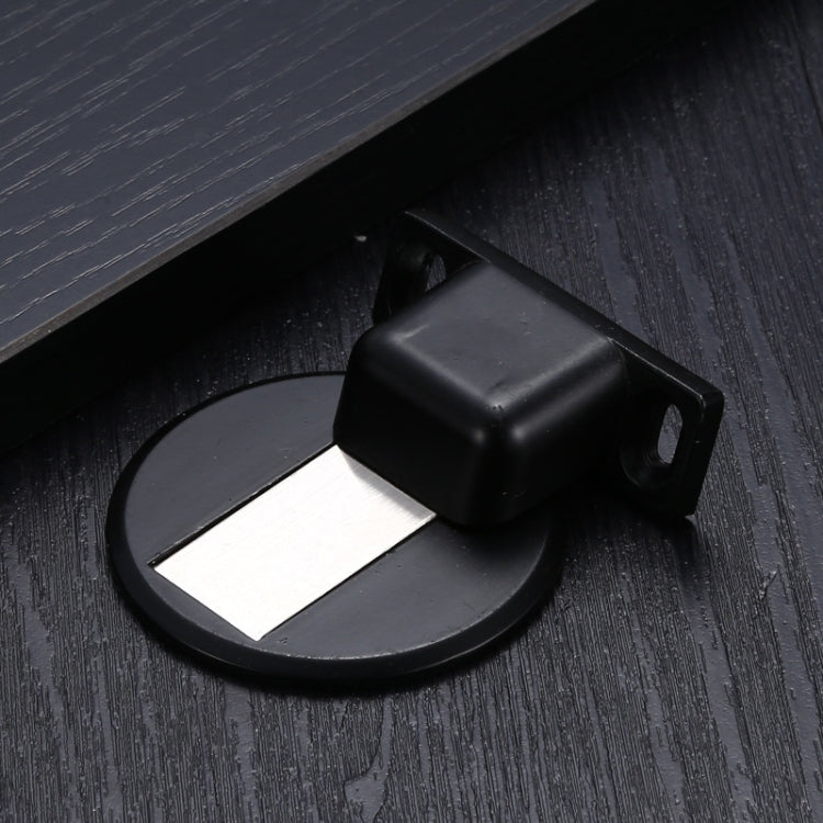 Zinc Alloy Non-Perforated Suction Silent Strong Magnetic Door Stopper — Black