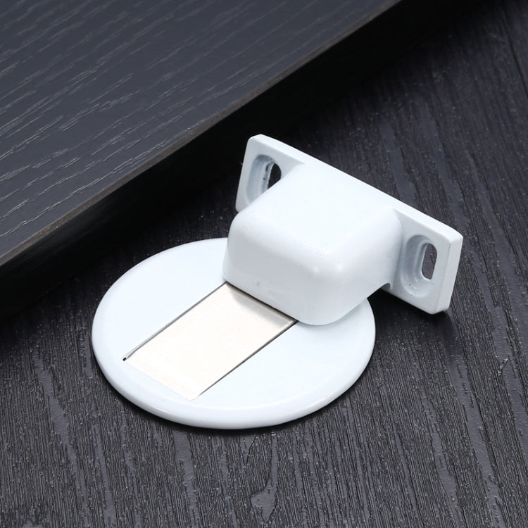 Zinc Alloy Non-Perforated Suction Silent Strong Magnetic Door Stopper — White