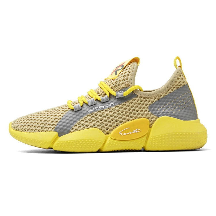 Spring Breathable Running Shoes Couple Models Student Casual Shoes Flying Woven Sports Shoes — White