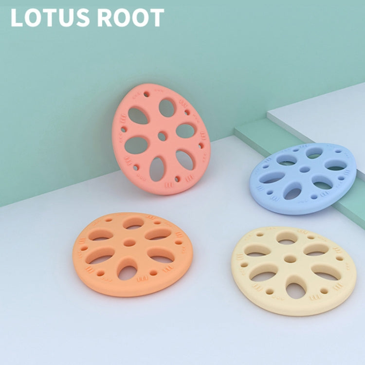 M010093 Silicone Lotus Root Tablets Baby Soothing Teether Children Molars Toys Maternal And Child Supplies, Colour: Beige With Lanyard