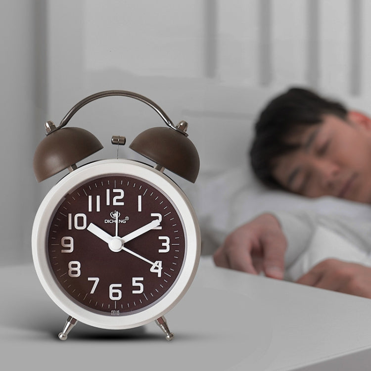 6016 Simple Bell Small Alarm Clock Students Learning Bedside Clock With Night Light