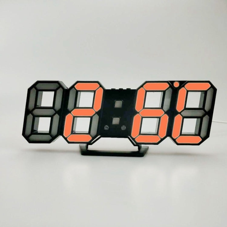 6609 3D Stereo LED Alarm Clock Living Room 3D Wall Clock