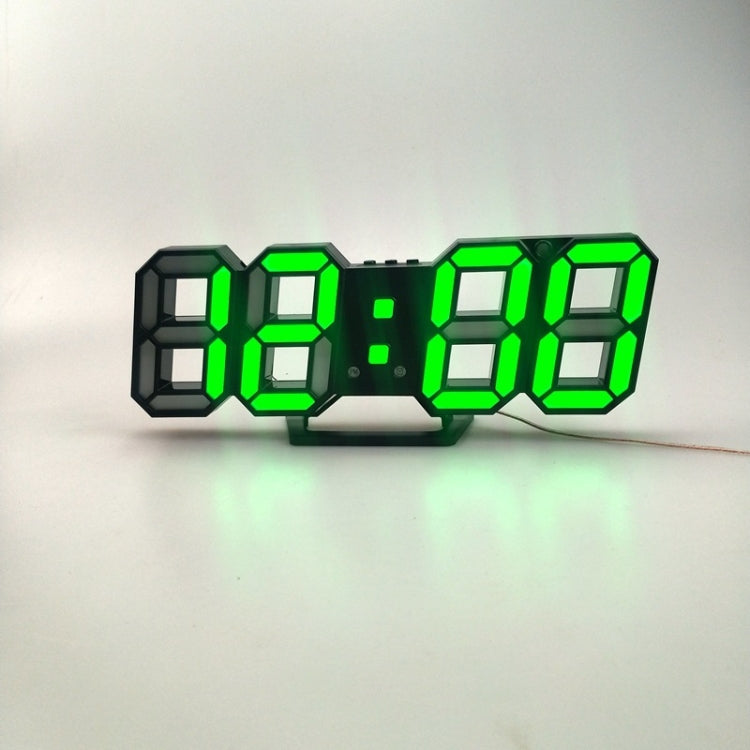 6609 3D Stereo LED Alarm Clock Living Room 3D Wall Clock