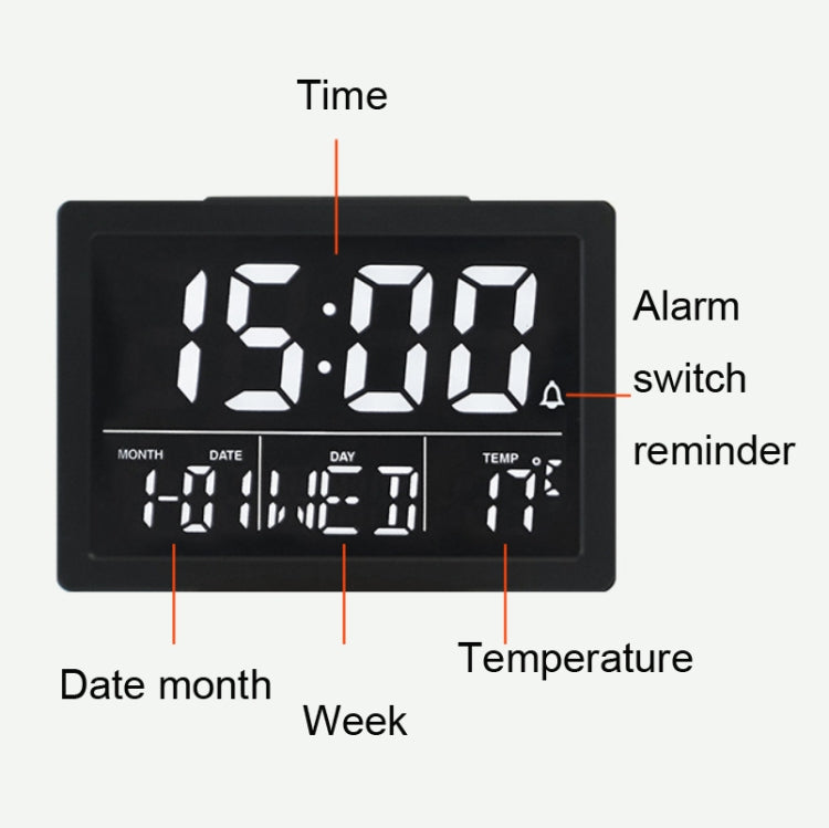 Large Screen LED Clock Bedside Multifunctional Electronic Alarm Clock
