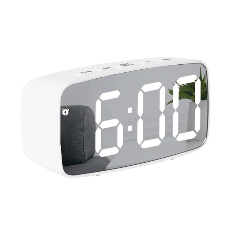 Mirror Bedside Alarm Clock Battery Plug-In Dual-Purpose LED Clock