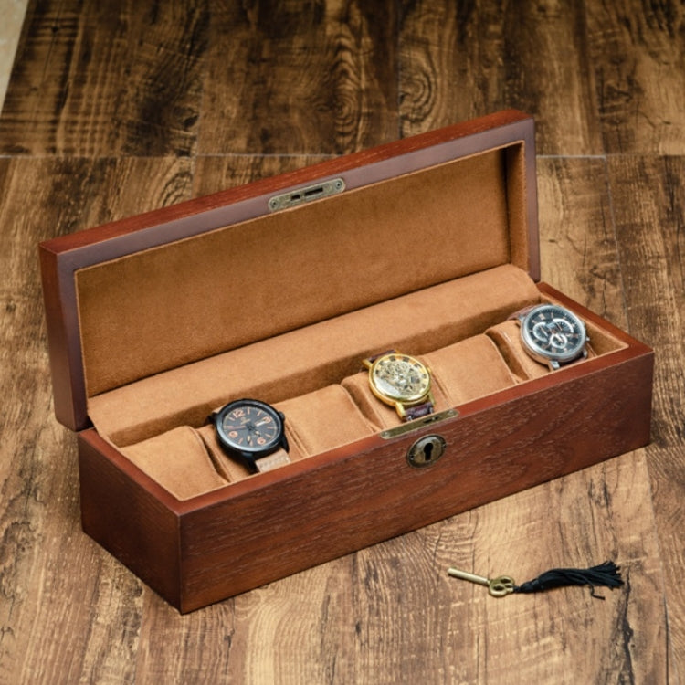 6 Slots Willow Watch Storage Box Jewelry Collection Display Box With Lock — view 7
