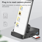 USB-C / Type-C To 2 USB 2.0 + USB 3.0 + 4K HDMI + SD / TF Card Slot + PD USB-C / Type-C Charging Ports Multifunctional HUB Docking Station With Holder, 7 In 1