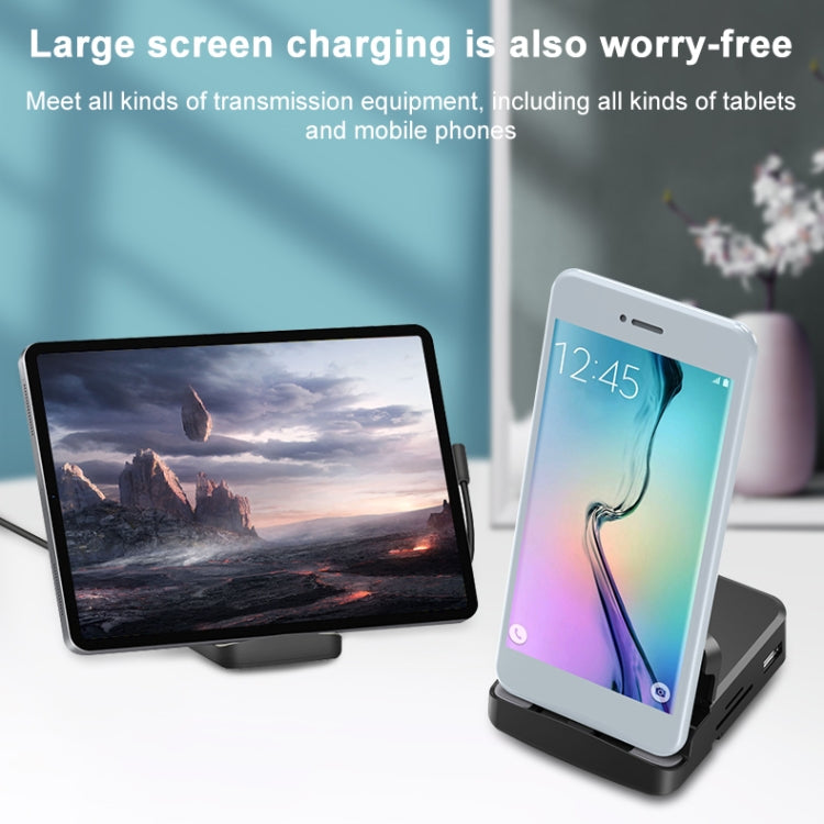 USB-C / Type-C To 2 USB 2.0 + USB 3.0 + 4K HDMI + SD / TF Card Slot + PD USB-C / Type-C Charging Ports Multifunctional HUB Docking Station With Holder, 7 In 1