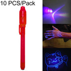 10 PCS Creative Magic UV Light Invisible Ink Pen Marker Pen