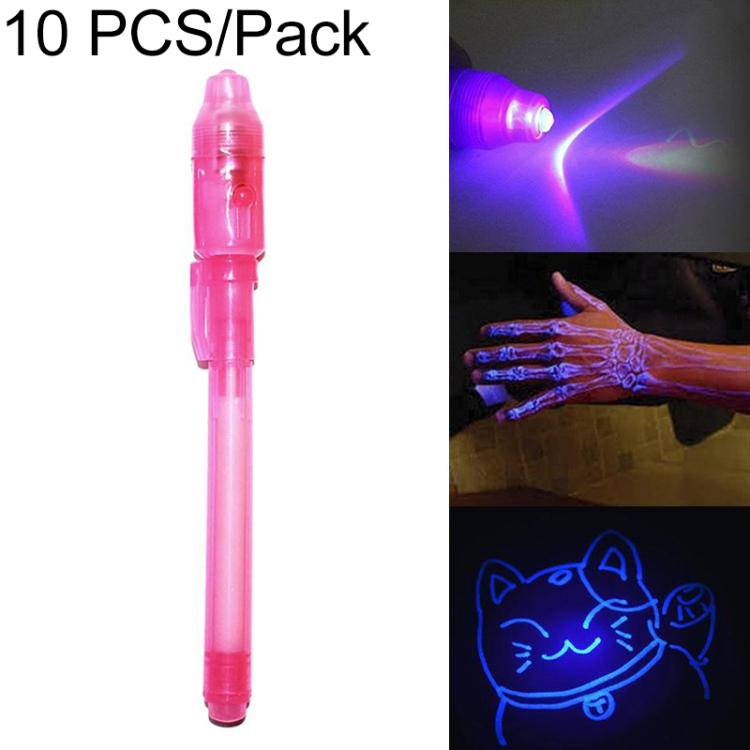 10 PCS Creative Magic UV Light Invisible Ink Pen Marker Pen — Pink