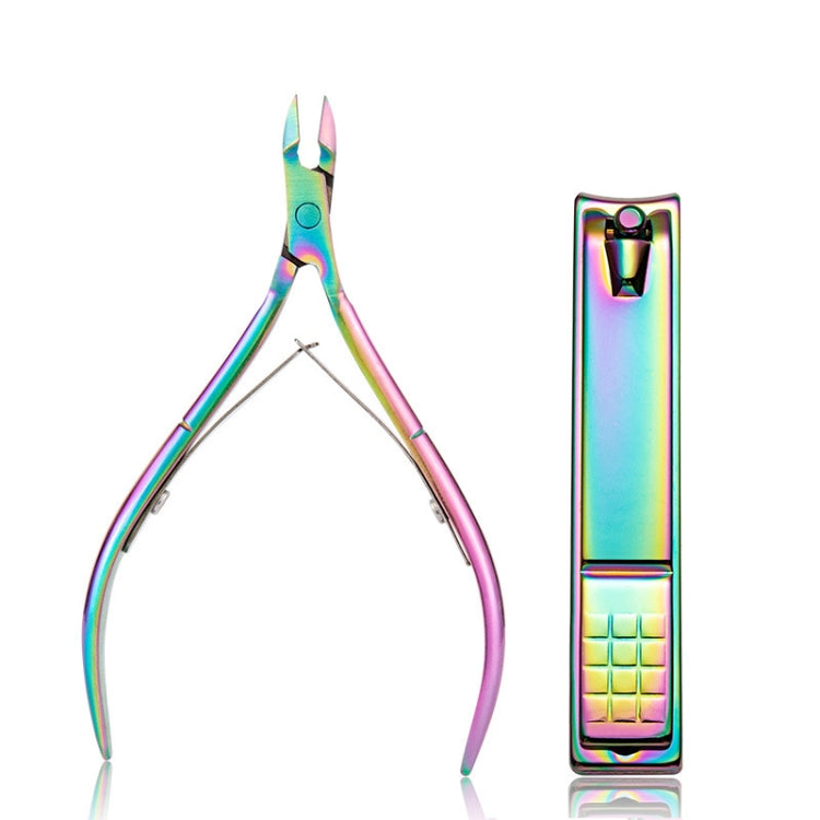 FABIYAN Color Titanium Nail Art Tool Set Dead Skin Shears Steel Push Nail File Pliers, 2 In 1 — view 10