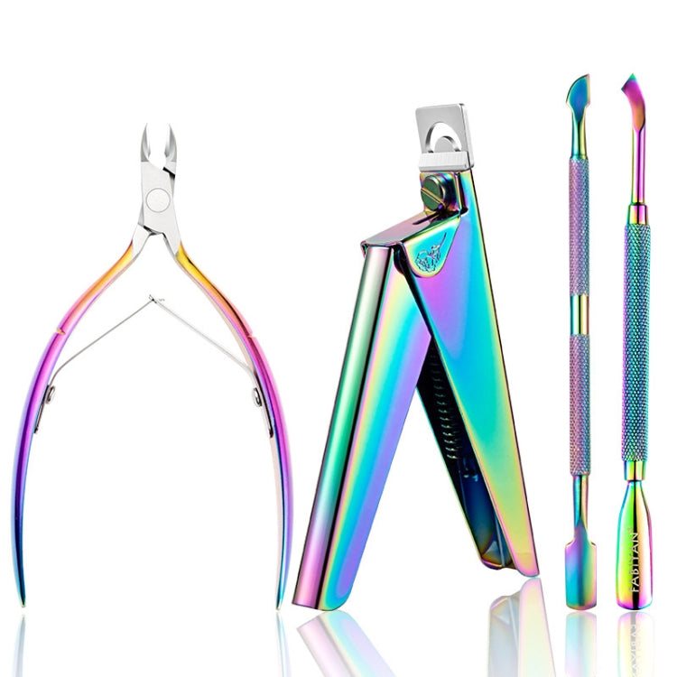 FABIYAN Nail Art Scissors Set Stainless Steel Nail Clippers Dead Skin Scissors Remover Steel Push — Set 1