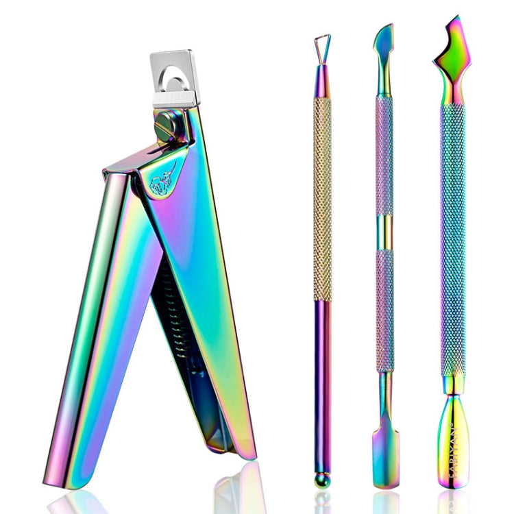 FABIYAN Nail Art Scissors Set Stainless Steel Nail Clippers Dead Skin Scissors Remover Steel Push — Set 3