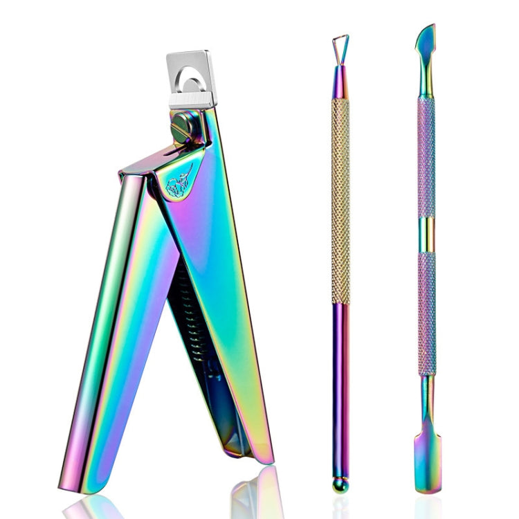 FABIYAN Nail Art Scissors Set Stainless Steel Nail Clippers Dead Skin Scissors Remover Steel Push — Set 4