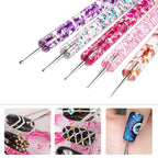 5 In 1 Nail Double-Headed Drill Pen Acrylic Transparent Pole Nail Tool