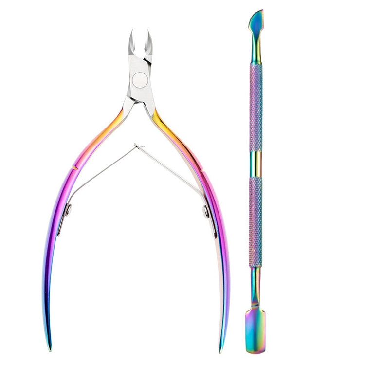 FABIYAN Stainless Steel Dead Skin Shear Steel Push Nail Art Tool Set, Specification: Set 3 — Set 5