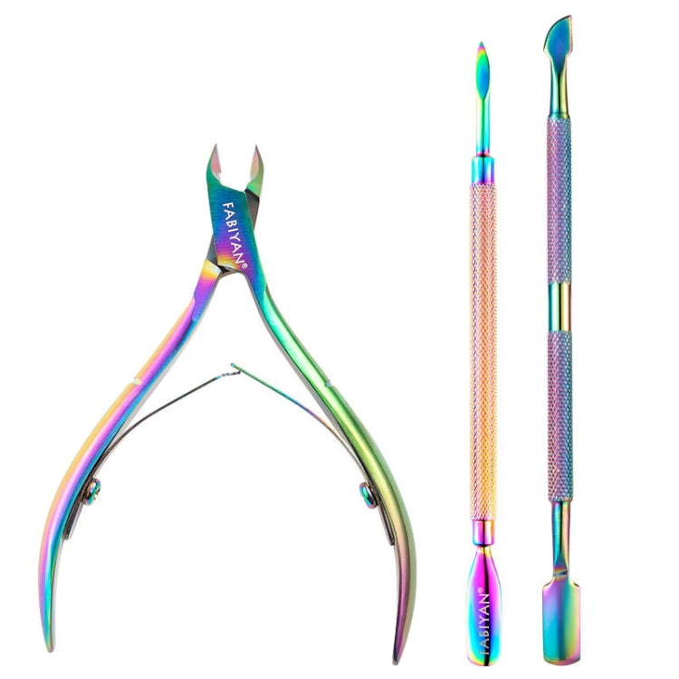 FABIYAN Stainless Steel Dead Skin Shear Steel Push Nail Art Tool Set, Specification: Set 3 — Set 8