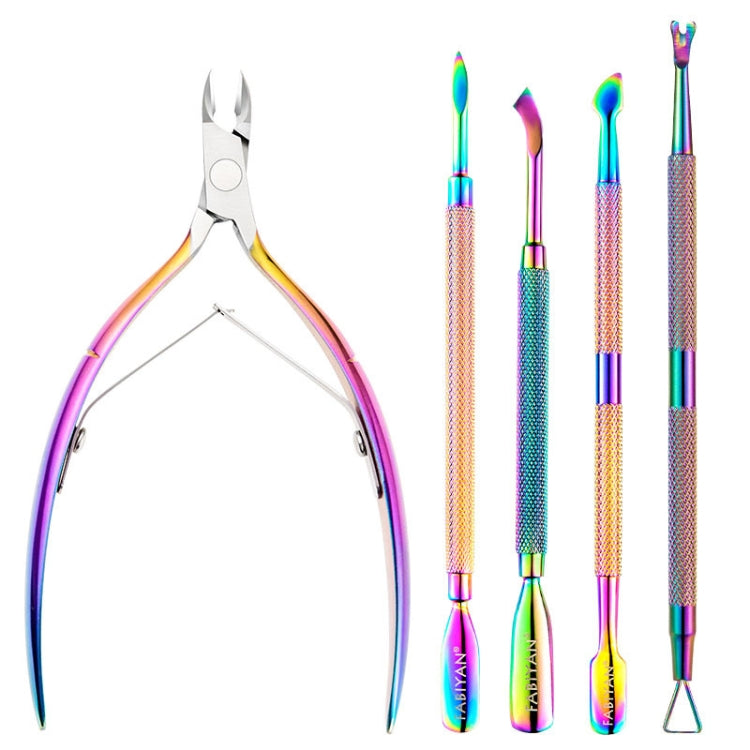 FABIYAN Stainless Steel Dead Skin Shear Steel Push Nail Art Tool Set, Specification: Set 3 — Set 15