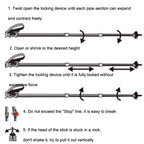 JUNGLELEOPARD Four-Section Curved Handle Aluminum Alloy Trekking Pole, Red#52-110cm, Black#52-110cm, Blue#52-110cm, Silver White#52-110cm