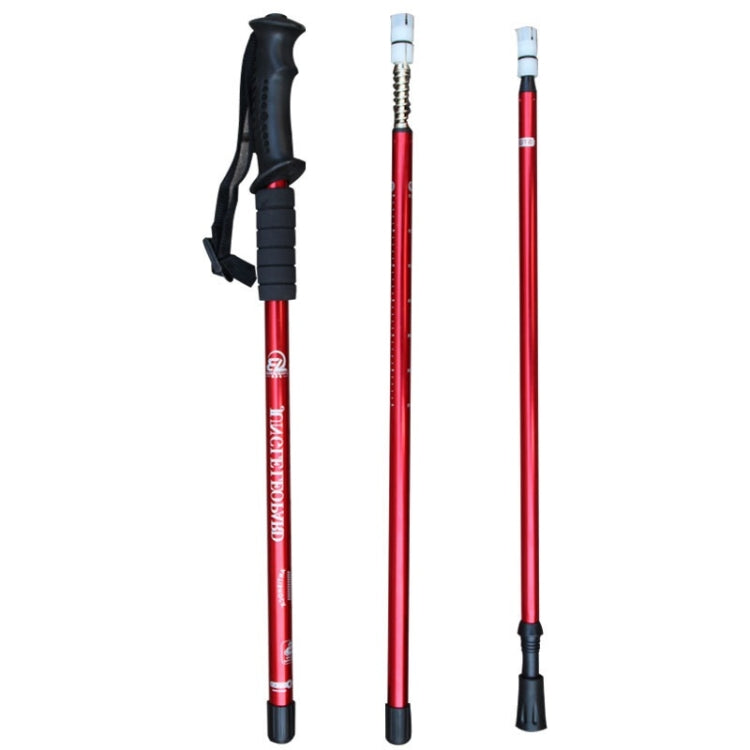 JUNGLELEOPARD 3-Section Straight Handle Aluminum Trekking Pole Multifunctional Walking Hand Crutches, Blue#66-135cm, Black#66-135cm, Silver White#66-135cm