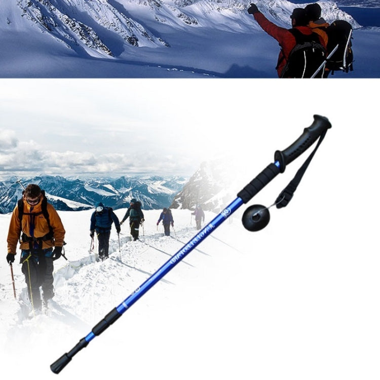 JUNGLELEOPARD 3-Section Straight Handle Aluminum Trekking Pole Multifunctional Walking Hand Crutches, Blue#66-135cm, Black#66-135cm, Silver White#66-135cm