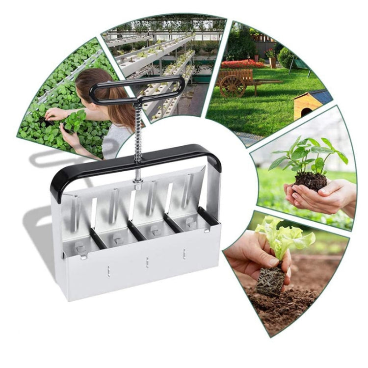 Manual Four Earth Block Makers Soil Blocker Garden Tool Seeding Tool — Four Without Dibble