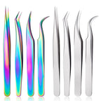Nail Art Eyelash Tweezers Stainless Steel Colorful High Precision Grafting Eyelash Curler