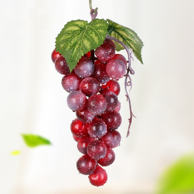 Simulation Fruit Simulation Grapes PVC with Cream Grape Shoot Props — 4 Bunches 36 Red Grapes