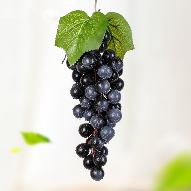 Simulation Fruit Simulation Grapes PVC with Cream Grape Shoot Props — 4 Bunches 60 Black Grapes