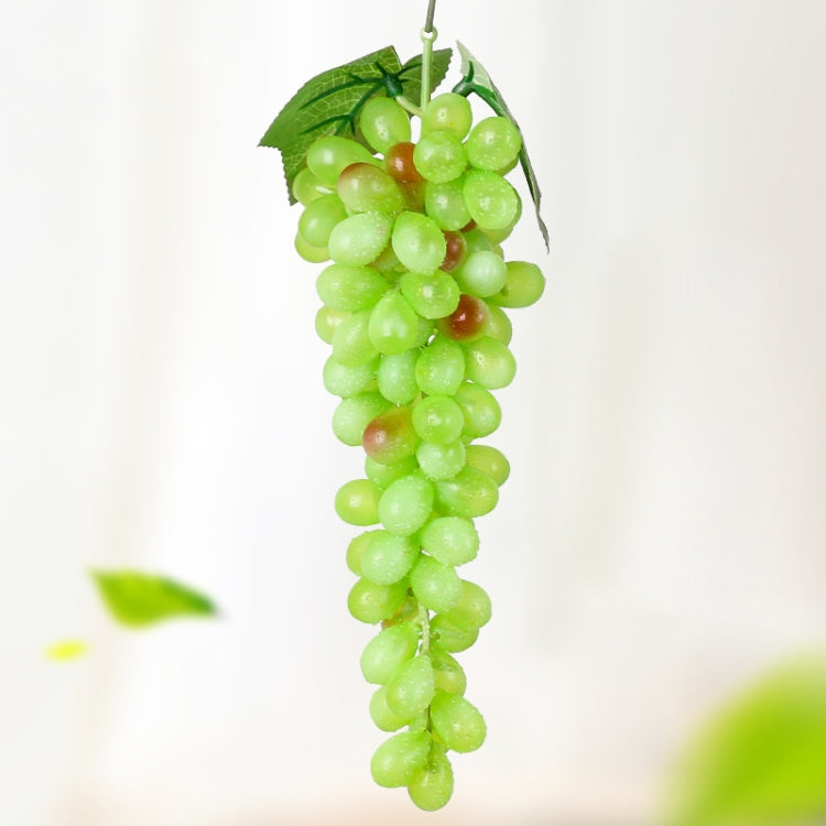Simulation Fruit Simulation Grapes PVC with Cream Grape Shoot Props — 2 Bunches 85 Green Grapes