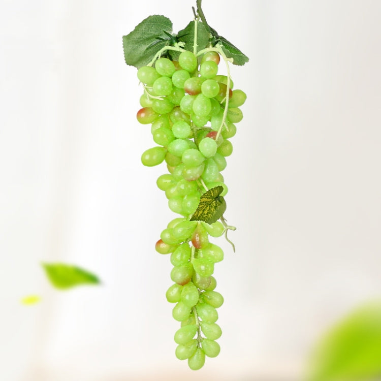 Simulation Fruit Simulation Grapes PVC with Cream Grape Shoot Props — 2 Bunches 110 Green Grapes