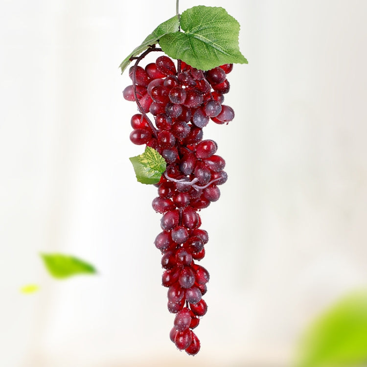 Simulation Fruit Simulation Grapes PVC with Cream Grape Shoot Props — 2 Bunches 110 Red Grapes