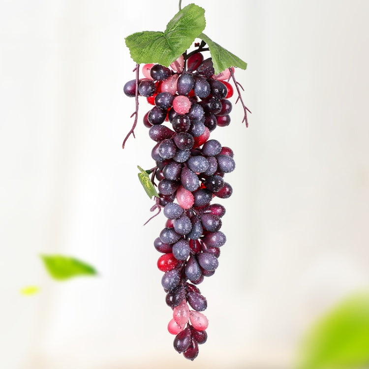 Simulation Fruit Simulation Grapes PVC with Cream Grape Shoot Props — 2 Bunches 110 Granules Agate Grapes