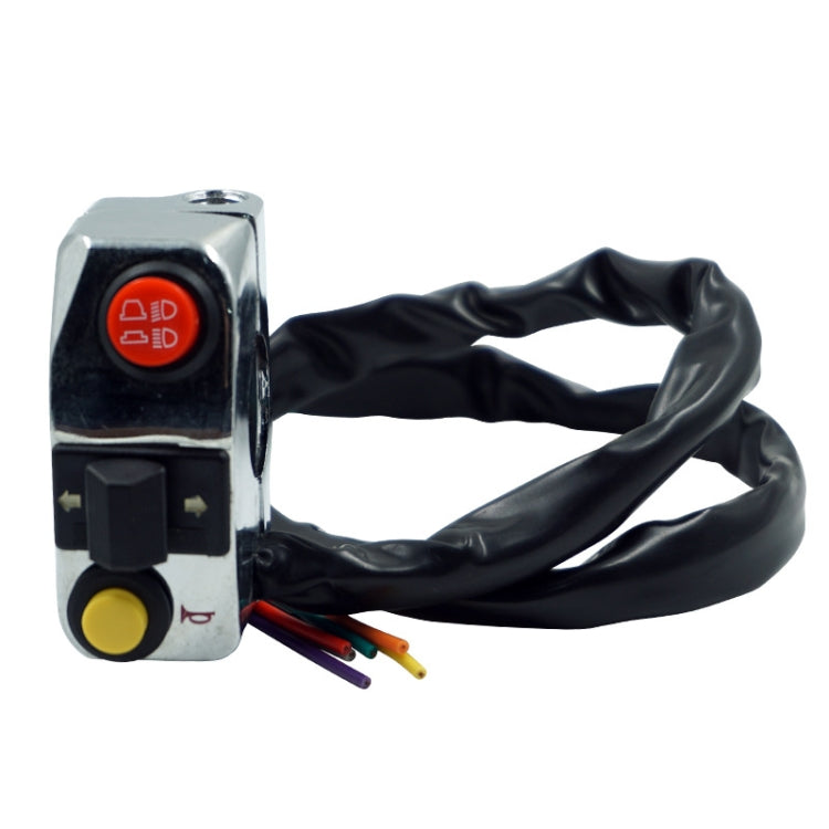 Motorcycle Modification Aluminum Alloy Handle Switch High Low Beam Light Turn Signal Horn Control Switch — Silver