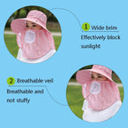 2 PCS Cherry Printing Isolation Cap Sunscreen Face-Covering Outdoor Travel Hat Cap — view 10