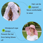 2 PCS Cherry Printing Isolation Cap Sunscreen Face-Covering Outdoor Travel Hat Cap — view 11