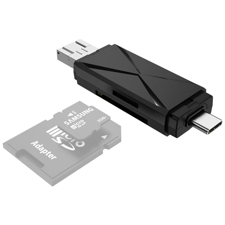 YH-109 SD/TF/Type-C/Micro USB/USB Computer PC Mobile Phone OTG Card Reader