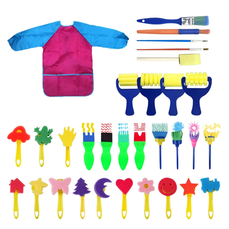 31 In 1 Painting Sponge Seal Early Education Art Graffiti Supplies For Children — 31 in 1/Yellow