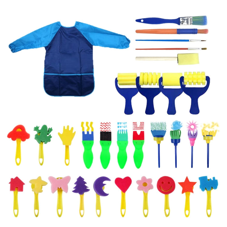 31 In 1 Painting Sponge Seal Early Education Art Graffiti Supplies For Children — 31 in 1/Red