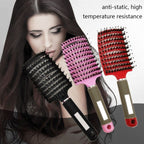 Retro Boar Bristles Hairdressing Big Curved Comb Curly Hair Massage Comb — view 9
