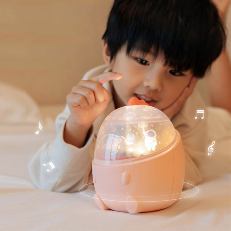 CX-12 Little Dinosaur Starry Sky Light USB Music Box Night Light LED Dream Rotating Projection Lamp — Pink