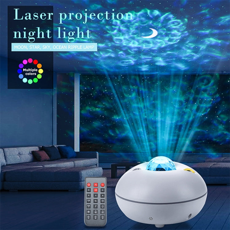 LED Watermark Remote Control Projection Starry Sky Light Laser Projection Light Atmosphere Night Light — White