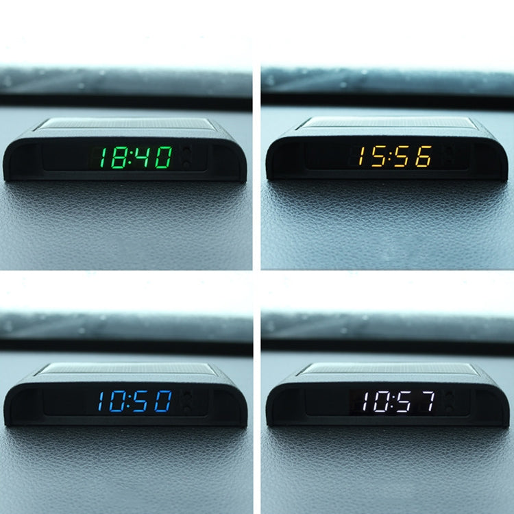 Solar Night Light Car Clock Automotive Electronic Clock Temperature