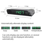 Solar Night Light Car Clock Automotive Electronic Clock Temperature
