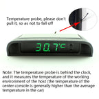 Solar Night Light Car Clock Automotive Electronic Clock Temperature