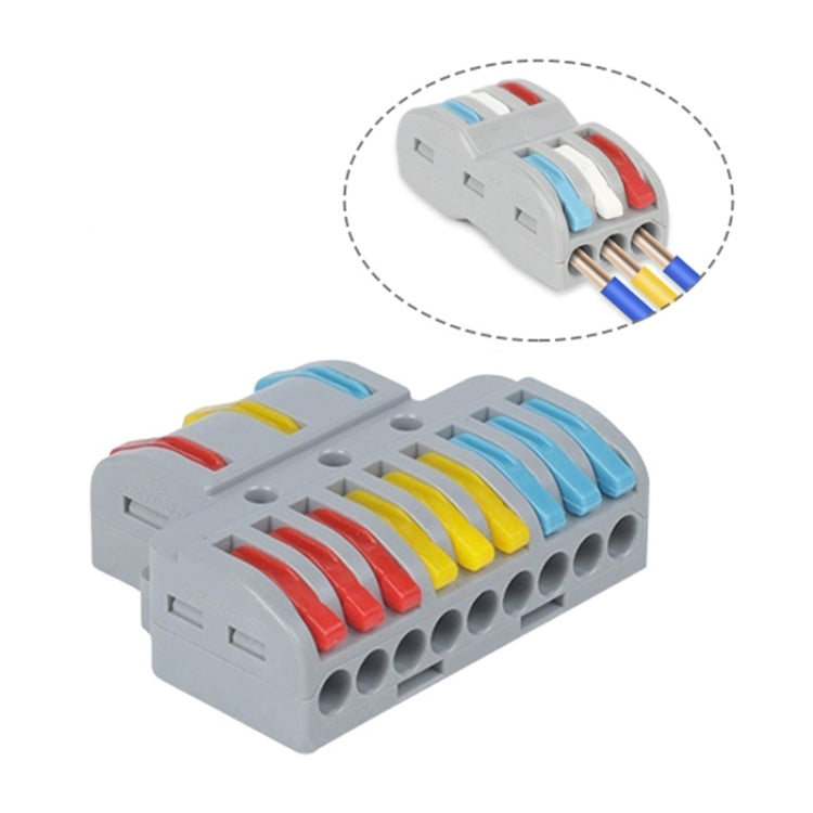 Colorful Quick Line Terminal Multi-Function Dismantling Wire Connection Terminal, SPL-2 2 In 3 Out — LT-2 2 In 2 Out