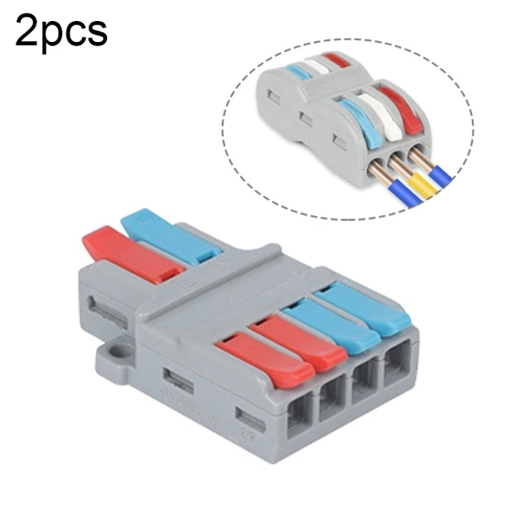 Colorful Quick Line Terminal Multi-Function Dismantling Wire Connection Terminal, SPL-2 2 In 3 Out — LT-3 3 In 3 Out