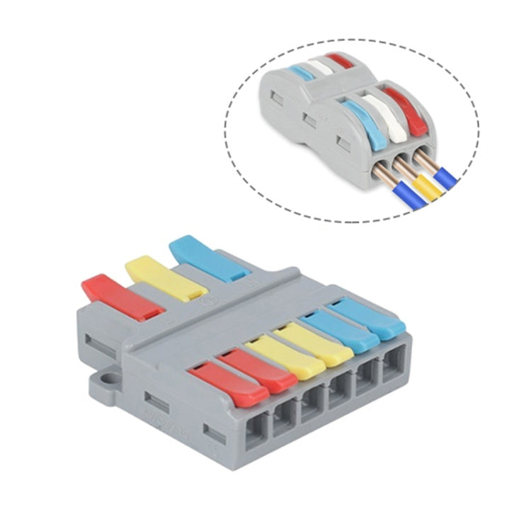 Colorful Quick Line Terminal Multi-Function Dismantling Wire Connection Terminal, SPL-2 2 In 3 Out — view 16
