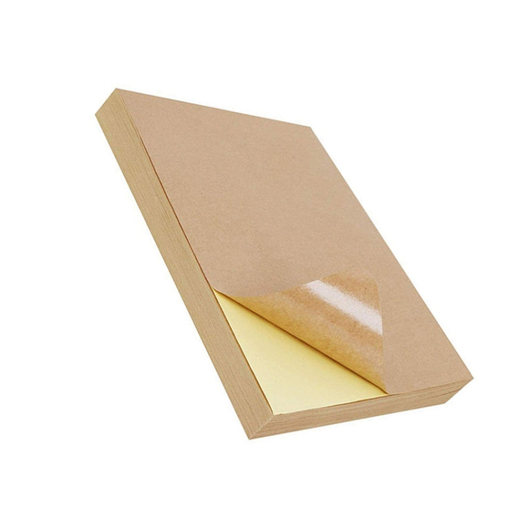 GYNP8081 100 PCS Laser Inkjet Mark Sticker A4 Kraft Paper Self-Adhesive Printing Paper — Dark